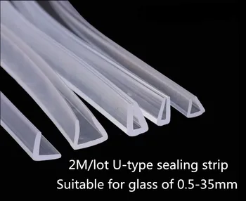 Fierbinte de vânzare 2M / U-în formă de cauciuc siliconic cameră de duș, uși și ferestre de sticlă de etanșare benzi de la 1 la 7 mm grosime sticlă sigilii