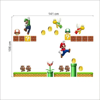 Cute Super Mario Vinil Autocolant Perete Amovibil Decal Acasă Decoruri Gigantice Bros Copii Perete Amovibil Fereastra Autocolant Decor Acasă Decal