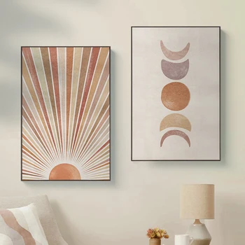 Morandi Poster Soarele Și Luna Panza Pictura Nordică Arta De Perete Poster De Imprimare Pentru A Trai Roombeed Cameră Decor Perete Imagini