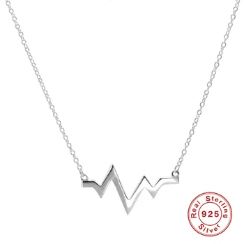 AIDE 925 Sterling de Argint Colier pentru Femei INS Punk Inimii Fluctuație Clavicula Lanț Colier Coliere Bijuterii collares