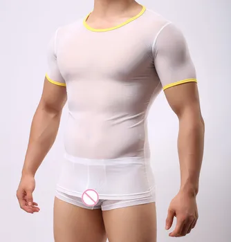 Lenjerie pentru bărbați Acasă Mobilier Transparent Tifon Poartă tricou cu Mânecă Scurtă MXDX (nu Include Boxeri)