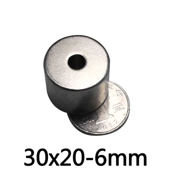 50PCS 30x20-6 Magneți Puternici 30*20 mm Gaura de 6mm Rotunde cu statut Permanent Înecat Magnetice Neodim Magnet 30X20-6mm 30*20-6 mm