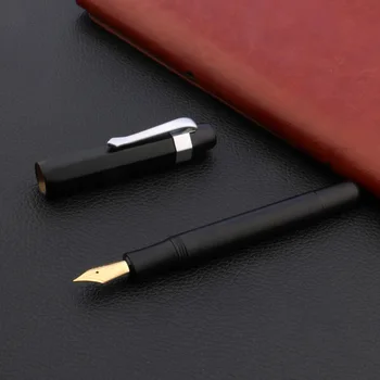 Alamă de înaltă calitate negru mat Stilou bărbați 0,7 mm Octogon buzunar Papetărie, rechizite de Birou pixuri cu cerneală pentru scris