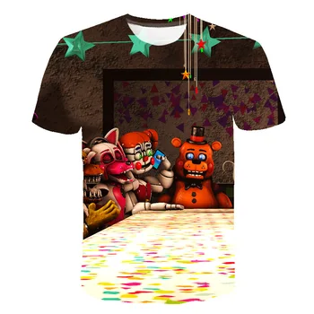 Copii T shirt Cinci Nopți La lui Freddy Imprimate 3D pentru Copii cu Maneci Scurte T-shirt de Vara Noi Desene animate T camasa Baieti/fata Topuri