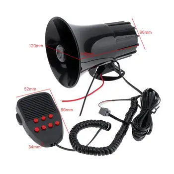 100W 12V 7 Sunete Vorbitor de Alarmă de Avertizare de Poliție Foc Sirenă Sunet Puternic 105db cu microfon Microfon potrivit pentru Masina / Camion