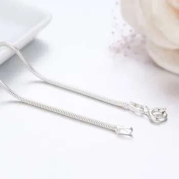 40-90cm 1,5 mm Adevărat Solid Pur Argint 925 Round Șarpe Lanț Colier Femei Fete Barbati Bijuterii 16