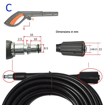 6~10m de Apă de Înaltă Presiune de Curățare Furtunul Cablul masina de spalat cu Presiune Furtun pentru AR Albastru Michelin Black & Decker, Makita MAC Allister
