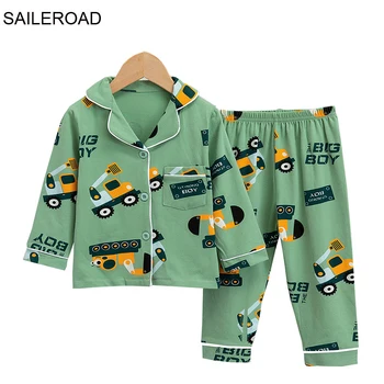 TUONXYE Copii de arbori de Pădure Pijamale Cerb Bumbac, Pijamale Seturi de Copii Pijama Maneca Lunga, Pijamale Copil Sleepwear
