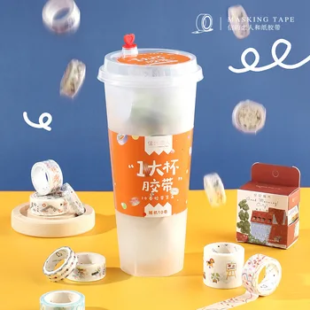 10 Buc/Cupa Creative ceașcă de Ceai Trimis la Tipar aleatoriu Decorative Bandă Washi Tape Autocolant Papetărie Bandă de Mascare pentru Copii Cadouri