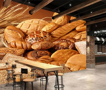 Panificatie Tapet,Cu Pâine de Grâu,3D Moderne, Murala Folosita pentru Restaurant Cafenea Tapet de Fundal de papel de parede decor acasă
