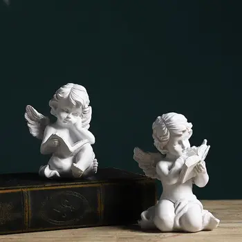 Rășină Alb Carte De Citire Statuie Creative Decor Acasă Decorative Sculptură De Artă Modernă Figurine Miniaturale De Gradina Decor