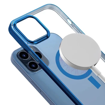 Protecție Atracție Magnetică Pentru iPhone 12 12Pro 12ProMax Incarcator Magsafe Caz Transparent Subțire Capa