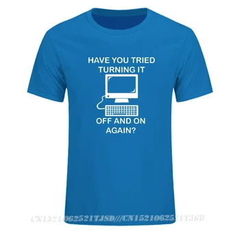 Compture Programator Tricouri Ați Încercat să-L Off Și din Nou Codul Amuzant Barbati Topuri Tricou de Bumbac Premium Haine