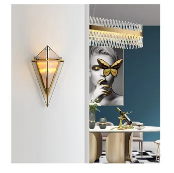 De lux Postmodern Lampă de Perete LED, sufragerie, Coridor, Culoar Creative Design Dormitor Noptieră Villa Nordic Diamant Perete de Sticlă Lumină