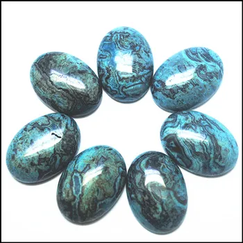 10buc Natura Semi piatră prețioasă cabochons chineză Labradorit Piatra albastru jasperrs piatră pentru pandantive metalice metal de bază 18x25mm