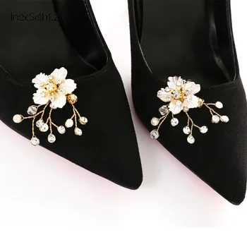 IngeSight.Z 2 Piese Elegant Pearl Floare Decor De Pantofi Pentru Femei De Moda Brățară Farmec Pantofi Clip De Nunta Mireasa Bal Accesorii