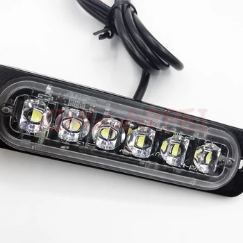 2 buc 12-24V CU 6 LED-uri de Lucru Bar Lampa de Alb Auto Camion Motocicleta semnal de Urgență de Avertizare Pericol de Flash Stroboscop Șasiu Rândul său, Lumina Bar