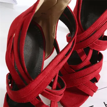 Casual Femei Sandale 10cm Subțire Toc cui, sandale Turma de Vară de Cruce Roșie Curea Roma Fermoar Petrecere la Birou Doamnă Sandale Gladiator