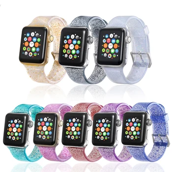 Curea din silicon pentru apple watch band 5/4/3/2 iwatch trupa 44mm ceasul sport correa 38 mm 42mm apple watch seria 5 Sclipici Brățară