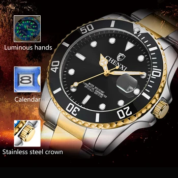CHENXI 2021 Nou Mens Ceasuri de Lux de Brand de Afaceri Ceas Impermeabil Cuarț Ceas pentru Bărbați din Oțel Complet de Aur Calendar Ceasuri de mana