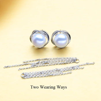 FENASY naturale Pearl cercei Argint 925 lungi tassel picătură cercel pentru femei bijuterii de mireasă două moduri de a purta