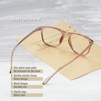 Toketorism Femei Cadru Gradul Ochelari Lentile Transparente Gri ochelari pentru Barbati 8242