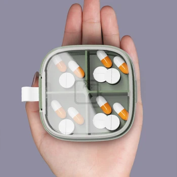 Cutie de medicina Portabile Mici Mini-Cutie de Depozitare de Mare Capacitate Transporta pe Călători Compartiment Sigilat Umiditate Dovada Box Cutie de Medicina