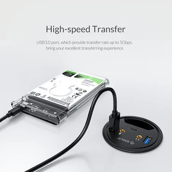 ORICO Desktop Manșon HUB USB 3.0 de Tip a Unui Tip-C Port Audio Dongle Splitter Multi-Funcție de Puterea de Masă Adaptor de Montare