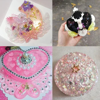 PopularSilicone Mucegai Cutie de Depozitare Inima Lună Sakura Forma de Coroana de Luare de Bijuterii DIY Meșteșug