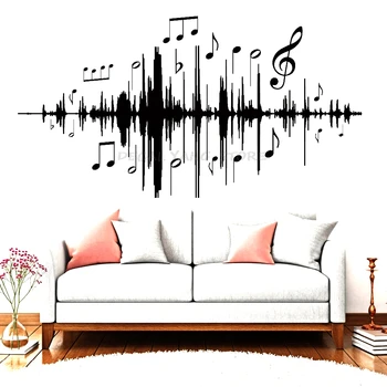 Muzica Audio Notă Perete Decal Muzicale Frecvență Perete Autocolante De Vinil Pentru Dormitor, Camera Pentru Copii Pepinieră Living Decor Acasă