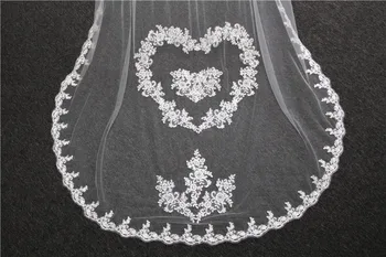 Coreeană voal de mireasa noua moale, fire lucru manual in forma de inima flori Dantelă voal de nunta accesorii de nunta