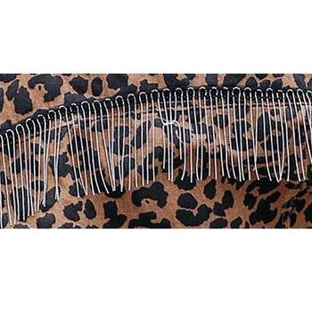 2019 Vintage Print Leopard Geaca de blugi pentru Femei ciucure bat Maneca Lunga, Jachete Bombardier Casual de Primavara Toamna Vrac Scurt Denim Haina