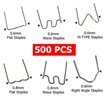 500pcs din Oțel Inoxidabil Standard Pre Cut 0,8 mm/0,6 mm Fierbinte Capse pentru Capsator Plastic Bara de protecție Auto Reparare Hine W vârstnicul Fire