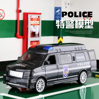 1/32 ambulanță modelul de poliție jucărie mașină model de masina de simulare mare de mașini de jucărie ușa cu muzică ușoară poate deschide copiilor cadou