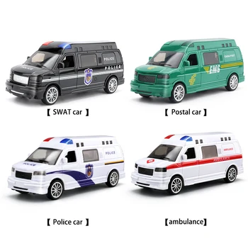 1/32 ambulanță modelul de poliție jucărie mașină model de masina de simulare mare de mașini de jucărie ușa cu muzică ușoară poate deschide copiilor cadou