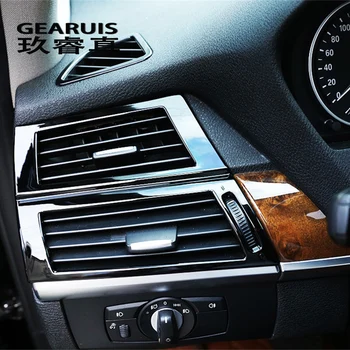 Fibra de Carbon de styling Auto Consola centrala Ambele Laterale Aer Conditionat Referă la Ieșire Autocolante Pentru BMW E70 X5 X6 E71 Accesorii Auto