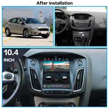 AOTSR 4+128G Tesla Ecran Radio Auto Coche Android 9 Pentru Ford Focus 2011 - 2018 PX6 Player Multimedia Navigatie GPS DSP CarPlay