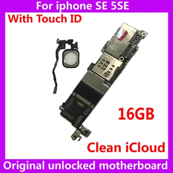 Pentru Apple A9 Original IOS sistem Placa de baza pentru iphone 5SE SE Fabrica de deblocat placa de baza cu / FARA touch ID 16GB Liber iCloud