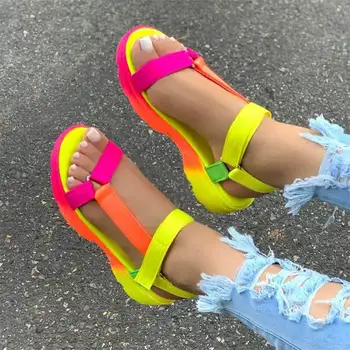2020 INS Fierbinte de Vânzare mai multe culori dimensiuni Mari 43 Pantofi casual Femeie Plat Dropship Sandale Confortabile de sex Feminin