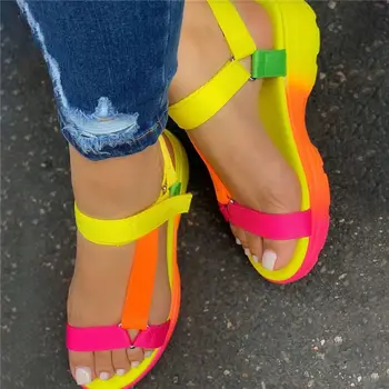 2020 INS Fierbinte de Vânzare mai multe culori dimensiuni Mari 43 Pantofi casual Femeie Plat Dropship Sandale Confortabile de sex Feminin