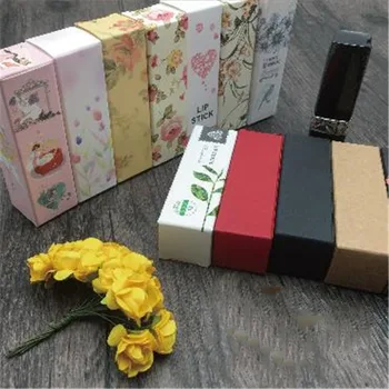 Procesul De Imprimare 2.5x2.5x8.5cm Balsam de Buze Tub de Ambalare Cutie de Carton Tub de Ruj DIY Ambalare cutie Colorată Hârtie Kraft Cutie de Cadou