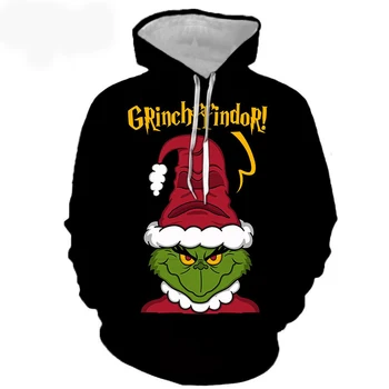 2020 Crăciun Hanorac Grinch Print Hoodie pentru Bărbați și Femei de Crăciun de Moda de Îmbrăcăminte de Stradă Sacou