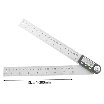1 Buc 200mm Raportor Digital Unghi Conducător Unghi Finder Metru din Plastic 360 de Grade Raportor Inclinometer Lame din Otel Inoxidabil