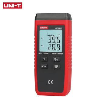 UNITATEA UT320D mini-termometru de contact, dual-channel K/J termocuplu termometru de date pentru a menține pe automat