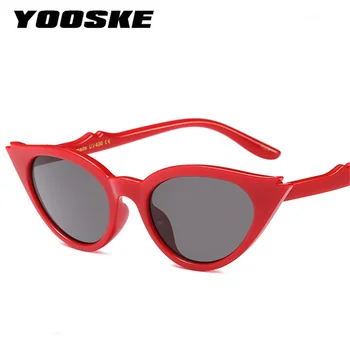 YOOSKE Drăguț Retro Ochi de Pisică ochelari de Soare Femei Triunghi Mic de Epocă Ochelari de Soare Femei UV400
