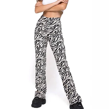 Zebră Dungi Joggeri Streetwear Direct Pantaloni Femei Pantaloni Talie Mare Plus Dimensiune Harajuku Coreea De Pantaloni Largi Picior Femme