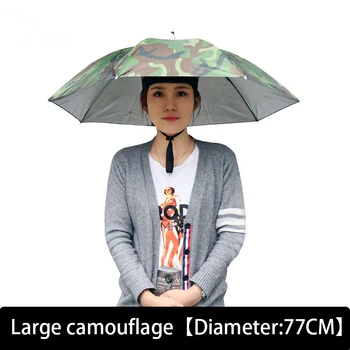 77cm Portabil Ploaie Umbrelă, Pălărie Poartă Umbrelă de Soare Pescuit Anti-Soare în aer liber, Pescuit, Drumetii, Camping Cap Umbrela de Ploaie