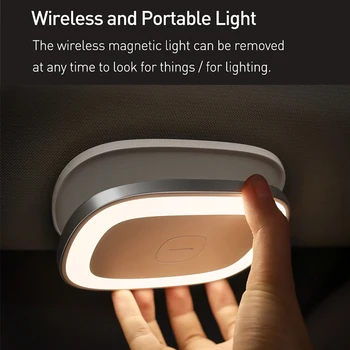 Baseus Auto Lumina de Citit Reincarcabila Magnetica cu LED Auto Styling Lumina de Noapte Masina de iluminare Interioară Lampă de Plafon