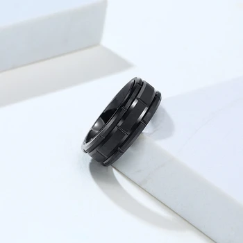 Vnox Bărbați Clasic 8mm Negru Carbură de Tungsten Nunta Trupa Inel Model de Cărămidă Finisaj Periat