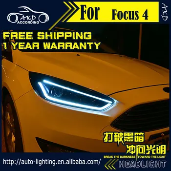 AKD Styling Auto Lampă de Cap pentru Ford Focus LED-uri Faruri-2018 Noul Focus 4 LED DRL D2H Ascuns Dinamic de Semnalizare Bi Xenon Fascicul